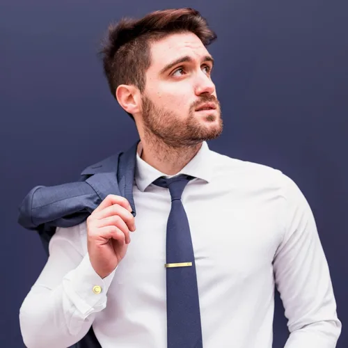 Miniatura 4 de BodyJ4You - Gemelos, sujetacorbata para camisa de botones y clip para dinero, diseño de iniciales personalizadas con letras del alfabeto A-Z, 4