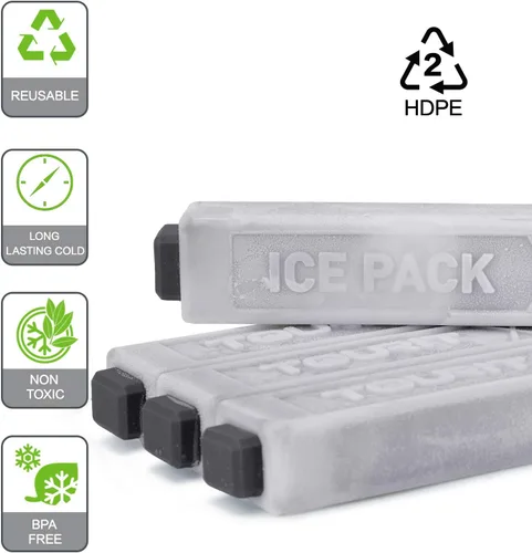 Miniatura 3 de TOURIT - Bolsas de hielo para enfriadores reutilizables de larga duración para bolsas de almuerzo/cajas, mochila refrigeradora