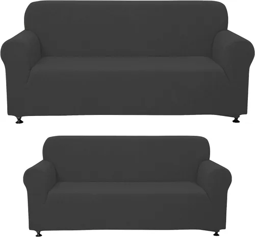 Miniatura 10 de Sapphire Home - Juego de 2 fundas para sofá, sofá de 2 plazas, ajuste elástico, sin arrugas, funda protectora para muebles para 3/2 cojines