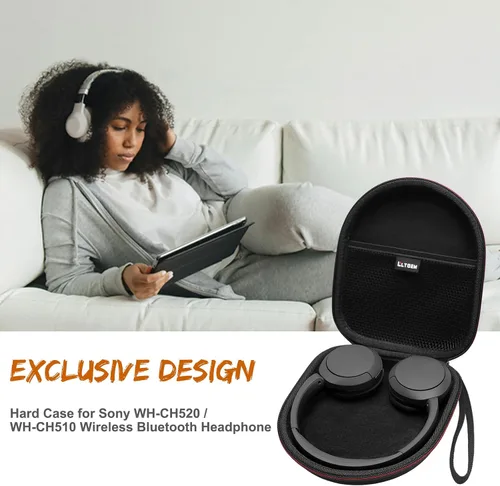 Miniatura 7 de LTGEM - Funda compatible con auriculares Sony WH-CH520 / WH-CH510, funda rígida de transporte de viaje para auriculares Sony WH-CH520 (negro)
