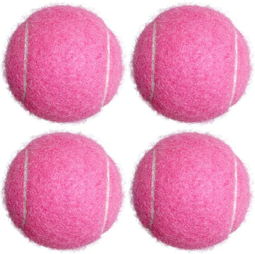 Pelotas de tenis, paquete de 4 pelotas de tenis de práctica avanzada para principiantes, entrenamiento jugando pelotas de tenis Rosado