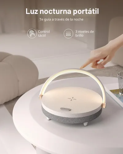 Miniatura 6 de Regalos de cumpleaños Ezvalo para mujeres, lámpara de mesa con música y cargador inalámbrico, lámpara de mesita táctil 4 en 1, altavoz Bluetooth