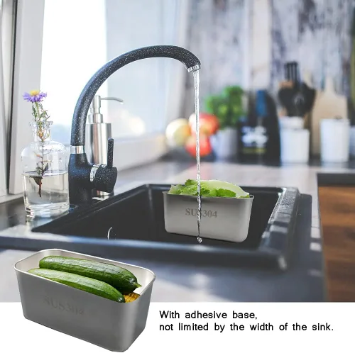Miniatura 4 de Colador de fregadero de acero inoxidable para cocina, colador de alimentos para fregadero, cesta para filtro, residuos de cocina y lavado, verduras