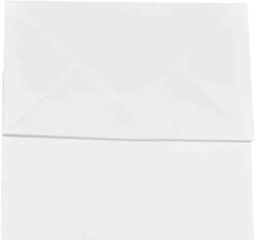 Miniatura 4 de bagmad Paquete de 100 bolsas de papel kraft blancas medianas resistentes con asas a granel, bolsas de regalo gruesas de 8 x 4.75 x 10 pulgadas