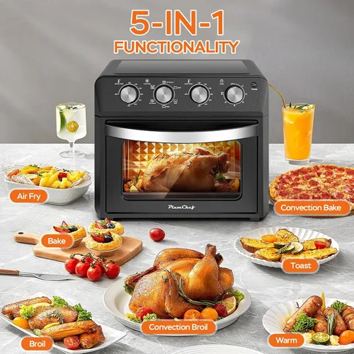 Miniatura 2 de Plum Chef Horno freidora de aire de 27.5 cuartos de galón, horno de convección de encimera 6 en 1, freír al aire, hornear, asar, tostar, calentar