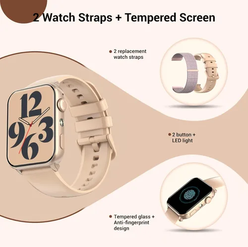 Miniatura 4 de Reloj inteligente para mujeres y hombres, reloj de fitness con pantalla HD de 1.91 pulgadas con linterna LED, más de 100 modos deportivos rastreador