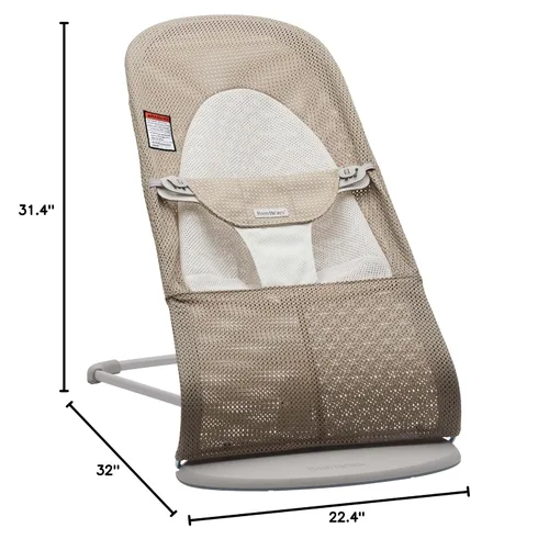 Miniatura 10 de BabyBjörn Bouncer Balance Soft, Marco Gris Claro, Malla, Gris Beige/Blanco (005144US)