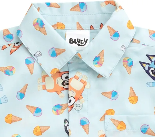 Miniatura 5 de Bluey Bingo Hawaiian Button Down Shirt and Shorts Toddler to Big Kid