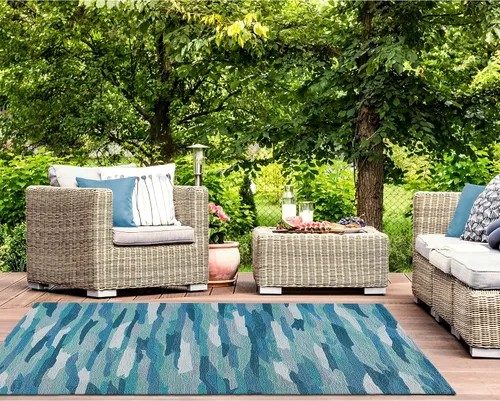 Miniatura 48 de Liora Manne CAPR5163633 - Alfombra costera para interiores y exteriores, color azul marino, 2 pies x 5 pies Cuerdas Navy