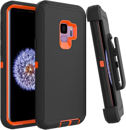Miniatura 12 de Funda para Galaxy S21, Funda Resistente de Grado Militar Resistente a los Golpes y a Prueba de Caídas para Samsung Galaxy S21, Negro+Naranja Negro
