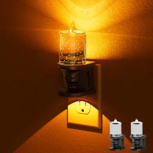Miniatura 15 de Briignite Candelabro de luz nocturna enchufable a la pared, luz nocturna LED cálida con sensor de anochecer a amanecer, 0-100LM regulable, luz