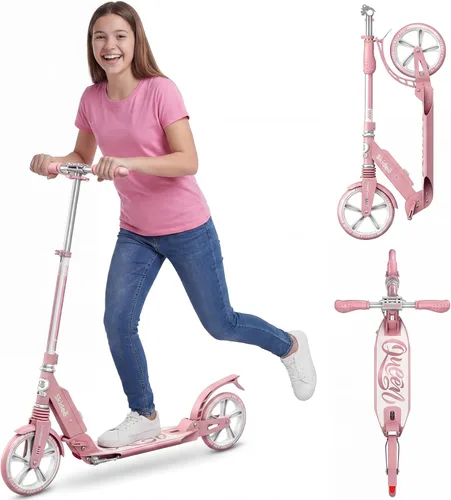 Miniatura 10 de SKIDEE Patinete para Adultos y Adolescentes, Altura Ajustable, Plegable, Ruedas Grandes, Ligero, Duradero, Suspensión Anti-Golpes, Hasta 220 Libras