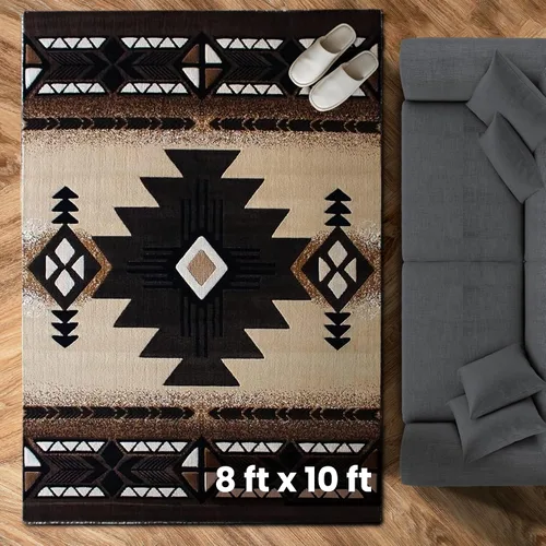 Miniatura 44 de YHSF South West - alfombra estilo nativo americano del suroeste C318 - fácil de limpiar, gruesa, suave, duradera, alfombra inspirada en tribus