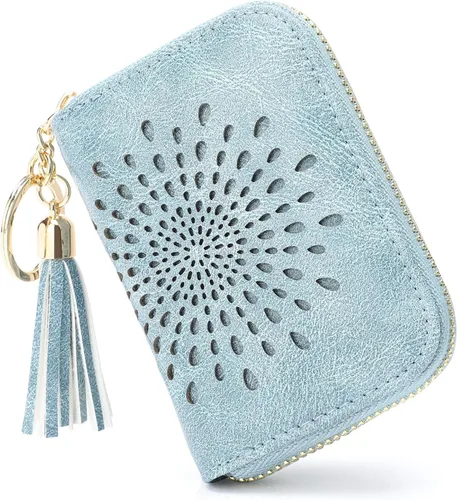 APHISON RFID - Porta tarjeta de crédito con cremallera carteras pequeñas para mujer en cuero estilo girasol para mujer y niña caja de regalo 1927