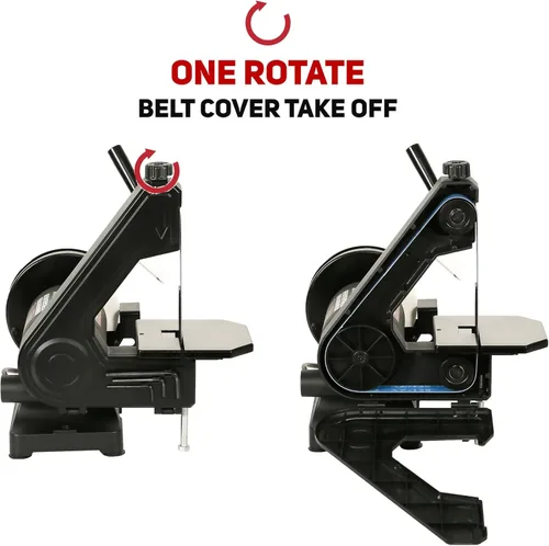 Miniatura 6 de Bucktool Combo de amoladora de banda de banco de baja velocidad, correa de 2.1 A de 1 x 30 pulgadas y amoladora de 6 pulgadas, lijadora de disco