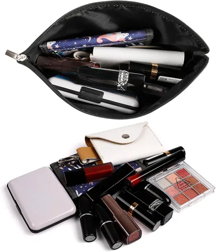 Miniatura 6 de Bolsa de maquillaje personalizada del alfabeto A-Z, con monograma floral, bolsa de cosméticos con nombre personalizado, bolsa de maquillaje pequeña