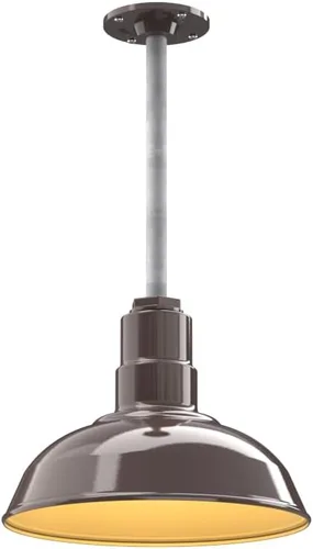 Miniatura 80 de Steel Lighting Co. El Segundo - Lámpara de granero Colgante montado en el techo Domo de 12 pulgadas Vástago de 12 pulgadas Luz de acero