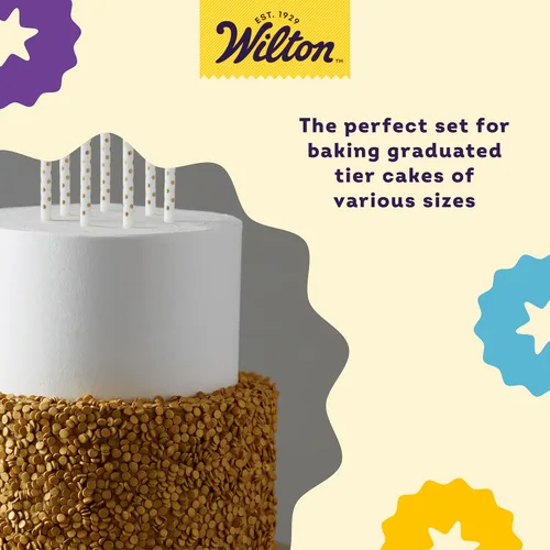 Miniatura 5 de Wilton Juego de moldes redondos de aluminio, 4 piezas para pasteles en capas, duradero, calentamiento uniforme, resistente al óxido, utensilios