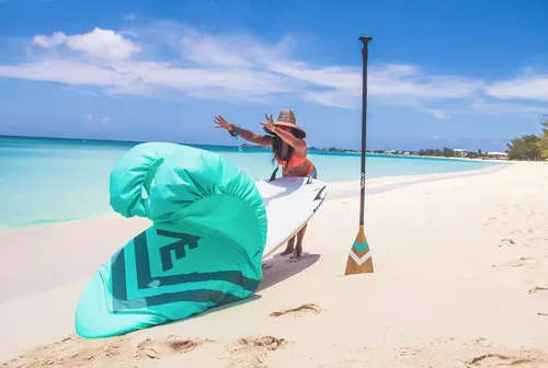 Miniatura 2 de VAMO Stand Up Paddleboard elástico en 4 direcciones, cubierta de tabla UV para remos, kayaks y tablas de surf (tabla de remo no incluida)