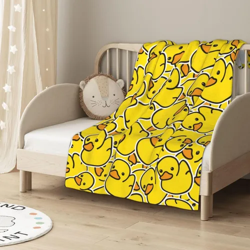 Miniatura 3 de Manta de pato divertida y bonita, manta suave de franela, acogedora y ligera, regalos de felpa para niños, niñas, mujeres, hombres, sofá