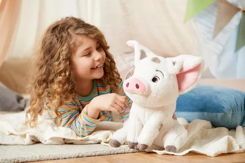 Miniatura 3 de Disney Store Peluche oficial de Pua, Moana, mediano de 13 pulgadas, personaje icónico de peluche con ojos bordados y características de felpa suave
