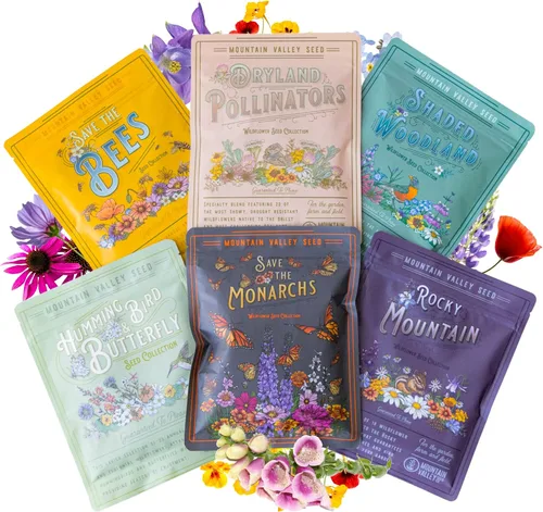 Colección Wildflower Seeds - Más de 500,000 semillas a granel - 6 mezclas diferentes incluyendo colibrí y mariposa, Save The Monarchs, Save The