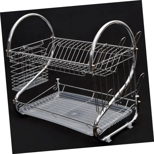 Miniatura 9 de UPKOCH Escurridor de platos para fregadero, estante seco para platos, soporte para palillos, soporte para utensilios sobre el fregadero, escurridor