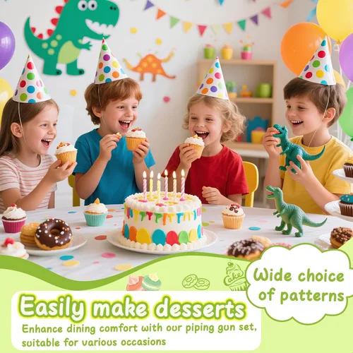 Miniatura 5 de FANTEXY Juego de Jeringas para Decorar Postres, Kit de Manga Pastelera de Acero Inoxidable, Herramientas para Decorar Pasteles, 6 Boquillas de Manga