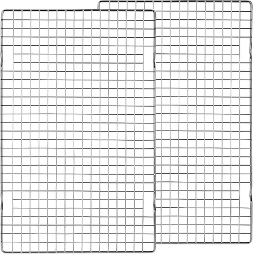 Miniatura 8 de Tebery Paquete de 2 Rejillas de Alambre Negro de Servicio Pesado para Cocinar Rejillas para Hornear, Rejilla Antiadherente de 16" x 10" para Hornear