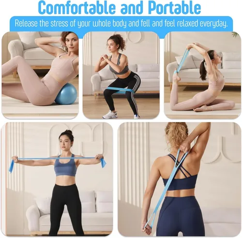 Miniatura 6 de AMAVIK Kit de pilates de entrenamiento en casa de 14 piezas con bandas de resistencia, entrenador de núcleo, calcetines de agarre y accesorios, un