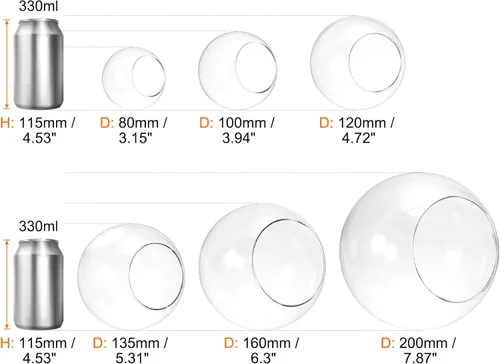 Miniatura 7 de PATIKIL Terrario Globo Redondo Maceta para Plantas de Aire, 3.2 Pulgadas de Alto Vidrio Borosilicato Decoraciones de Mesa para Suculentas