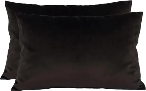 Miniatura 47 de TangDepot - Funda de almohada lisa de terciopelo, funda de cojín supersuave de lujo, muchas opciones de colores y tamaños