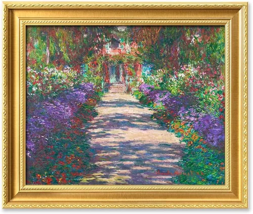 Miniatura 154 de IPIC - Reproducción artística de los lirios de agua de Claude Monet 1906, impresiones giclée coinciden con el marco dorado clásico, arte de pared