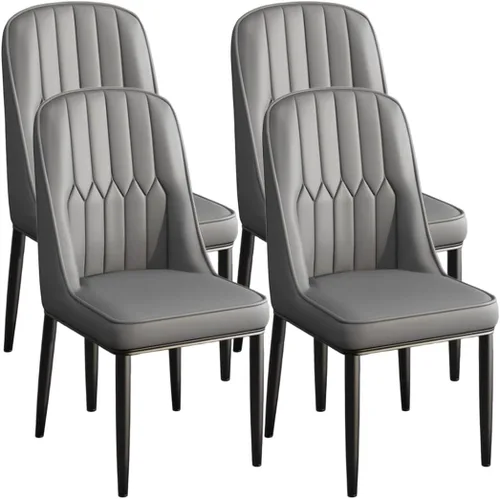 Miniatura 29 de YVYKFZD Juego de 2/4 sillas de comedor, sillas de cocina con respaldo y patas de metal, silla de comedor de piel sintética, silla auxiliar cómoda