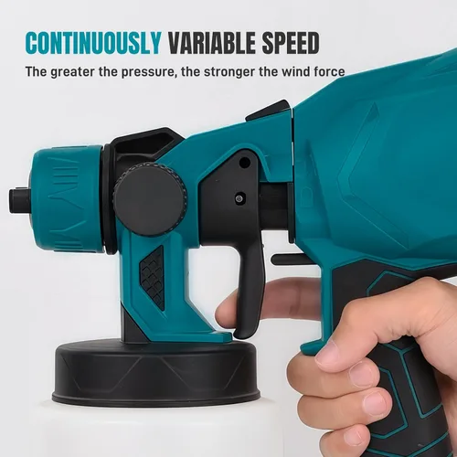 Miniatura 3 de Pulverizador de pintura inalámbrico: pistola de pulverización de mano HVLP con batería de litio de 21 V, 3 boquillas, 3 patrones, ideal