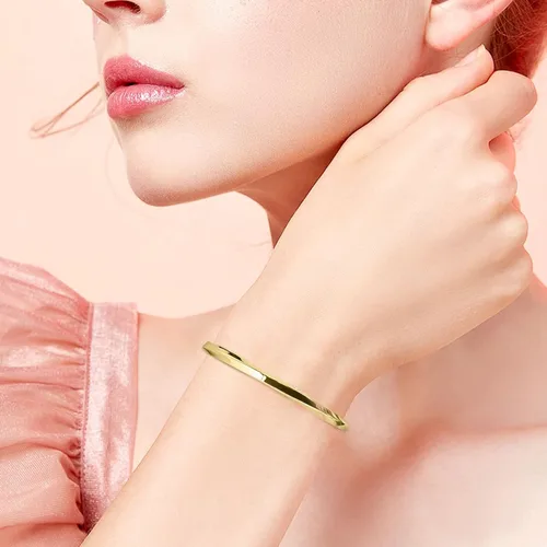 Miniatura 5 de HX SHARE Cuff Bracelets for Women 316 Stainless Steel Bracelet for Women Gold-Silver-Rose Gold Gifts for Girls and Women