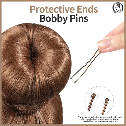 Miniatura 4 de Teenitor Creador de Moños de Cabello para Niñas - Donas para el Cabello, Moño de Ballet en 4 Tamaños, Marrón Claro D-Marrón claro
