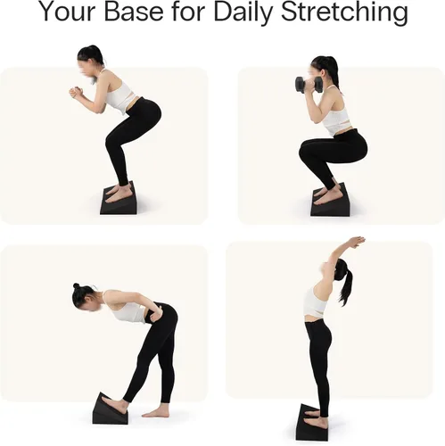 Miniatura 4 de StrongTek XL Foam Yoga Wedge Blocks, Black, Set of 2, 16.5° Incline, 13" × 12.75" × 3.75", for Yoga, Stretching, Squats & Physical Therapy