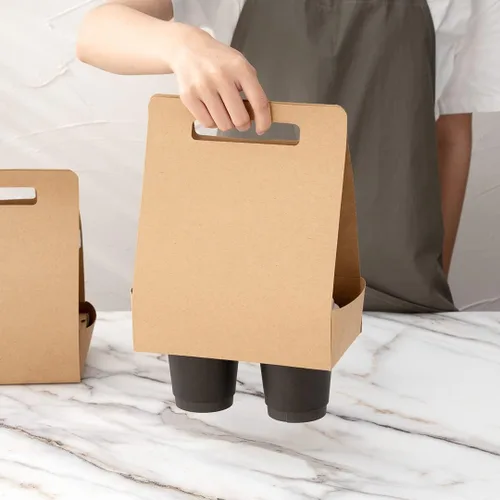 Miniatura 9 de Restaurantware Bio Tek - Loncheras de papel de 8.75 x 4.25 x 8 pulgadas con asas, 100 recipientes desechables de papel kraft para alimentos