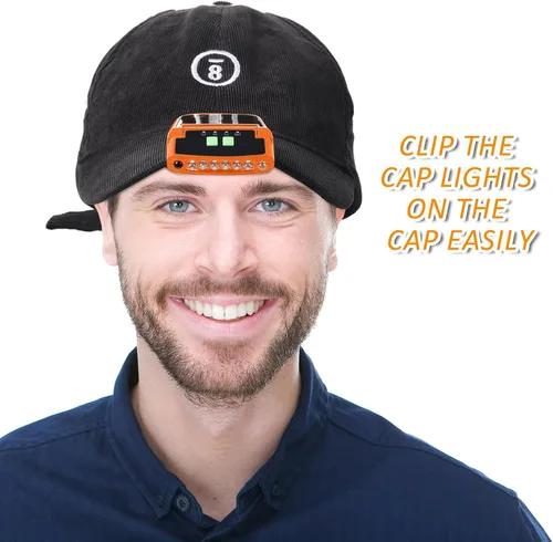 Miniatura 6 de Mudder Linterna LED con clip para gorra USB recargable, linterna impermeable ultra brillante para sombrero, linterna de cabeza para pesca