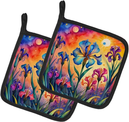 Miniatura 60 de Caroline's Treasures Juego de soportes para ollas de cocina coloridos de Asters, resistentes al calor, almohadillas calientes para cocinar, hornear