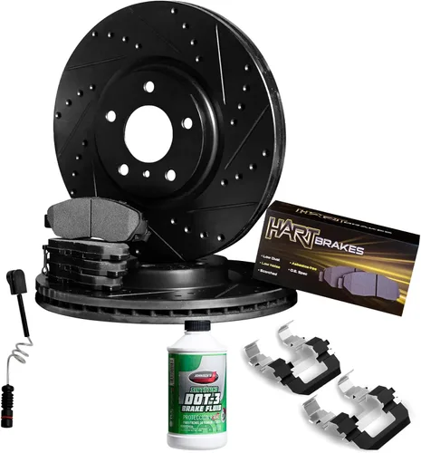 Hart Brakes Kit de frenos y rotores traseros | Pastillas de freno traseras| Rotores y pastillas de frenos | Pastillas de freno y rotores