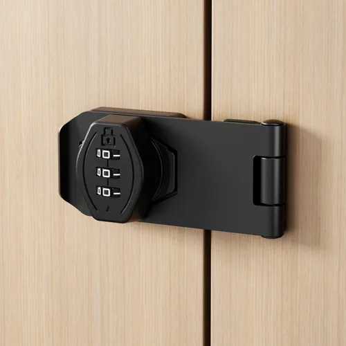 Miniatura 6 de ETEKJOY Cerradura de gabinete sin llave, contraseña de 3 dígitos, código de combinación de cerrojo, perilla giratoria de madera, cajón de armario