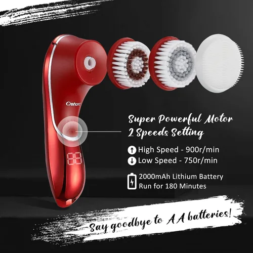 Miniatura 3 de Cepillo de limpieza facial, limpiador facial eléctrico, cepillo de limpieza facial recargable IPX-7 impermeable giratorio para exfoliación, masaje