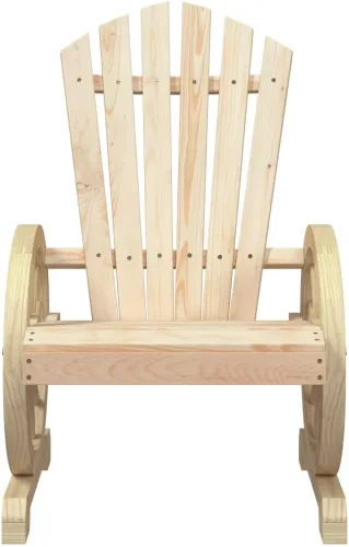 Miniatura 5 de Garden Adirondack Chair Set of 2 Natural Solid Fir Wood Outdoor Patio Furniture with Ergonomic Design and Weather-Resistant Finish for Backyard Deck