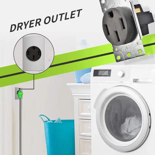Miniatura 6 de RVMATE Receptáculo NEMA TT-30R, salida RV de 30 amperios, hoja recta de 125 voltios, reemplazo de potencia de montaje empotrado, 2 polos, 3 cables