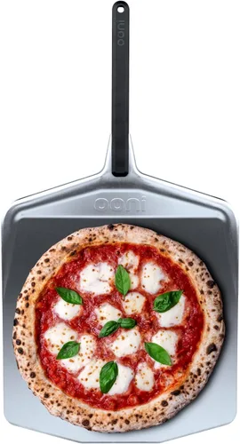 Miniatura 10 de ooni Cáscara de pizza de metal de aluminio de 12 pies, pelar ligero de 12 pulgadas con mango largo, girador de pizza rectangular