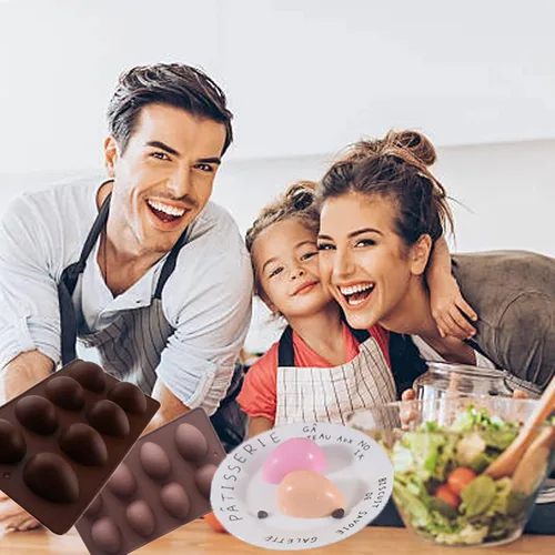 Miniatura 5 de 2 piezas de moldes de silicona en forma de huevo, moldes de silicona para gelatina, galletas, chocolate y caramelo para hornear para decoración