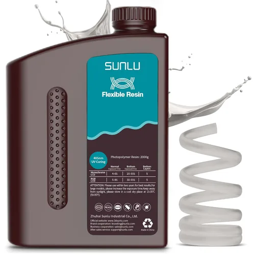 Miniatura 18 de SUNLU Resina para impresora 3D, 1kg de curado rápido, resina estándar 3D para impresoras 3D LCD DLP SLA, curado UV de 395-405nm, resina líquida