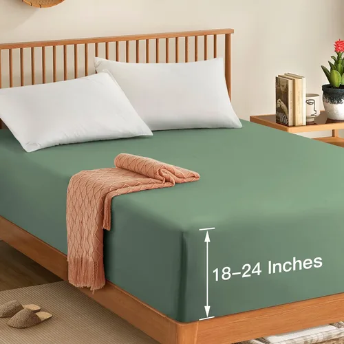 Miniatura 13 de Manyshofu Sábana Bajera de Bolsillo Extra Profundo Queen – Solo Sábana Bajera de Bolsillo Profundo de 1800 Hilos Hotel, Compatible con Colchones